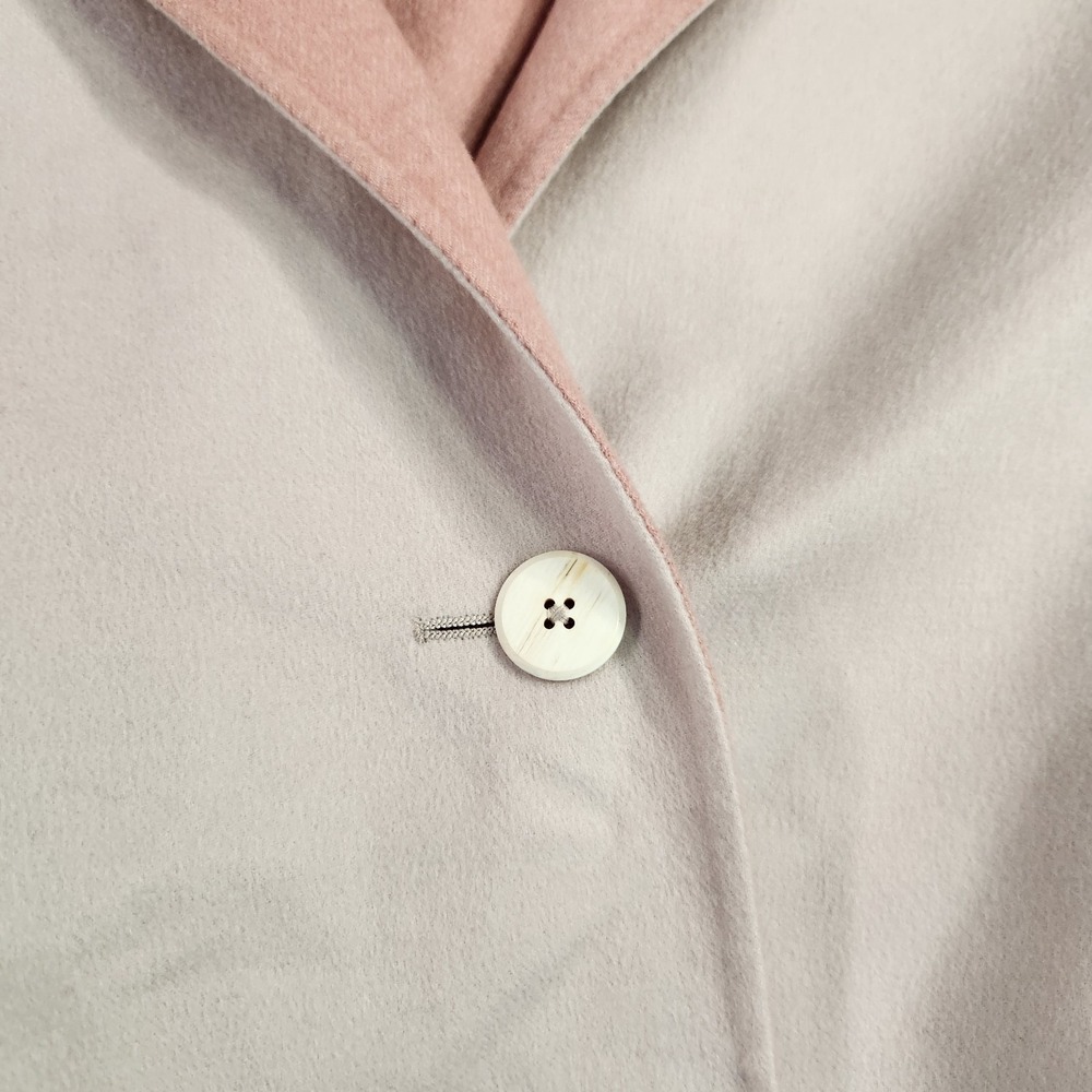 Jil Sander Women's Reversible Pink Off-White 100% Cashmere Coat Jacket 34 Italy - Picture 5 of 7